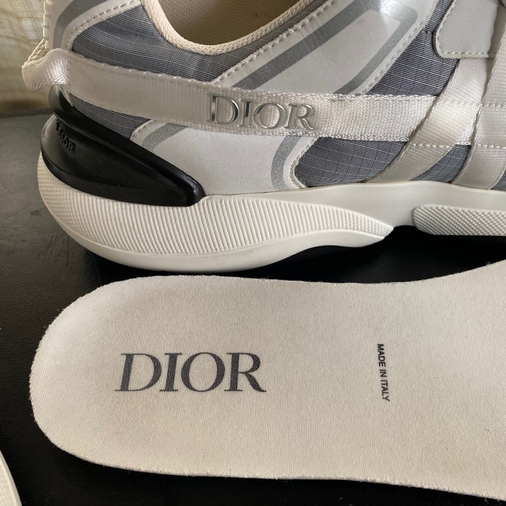 Christian Dior B24 RUNTEK 43-10 rubber shoes white grey black sneakers trainers - Picture 6 of 12